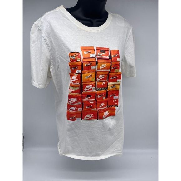 Nike Shirts Nikemens White Pullovergraphic Shoebox Short Sleeves